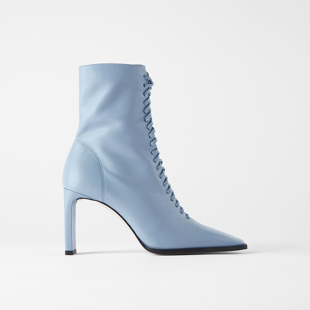 Elegant Blue Leather Boot