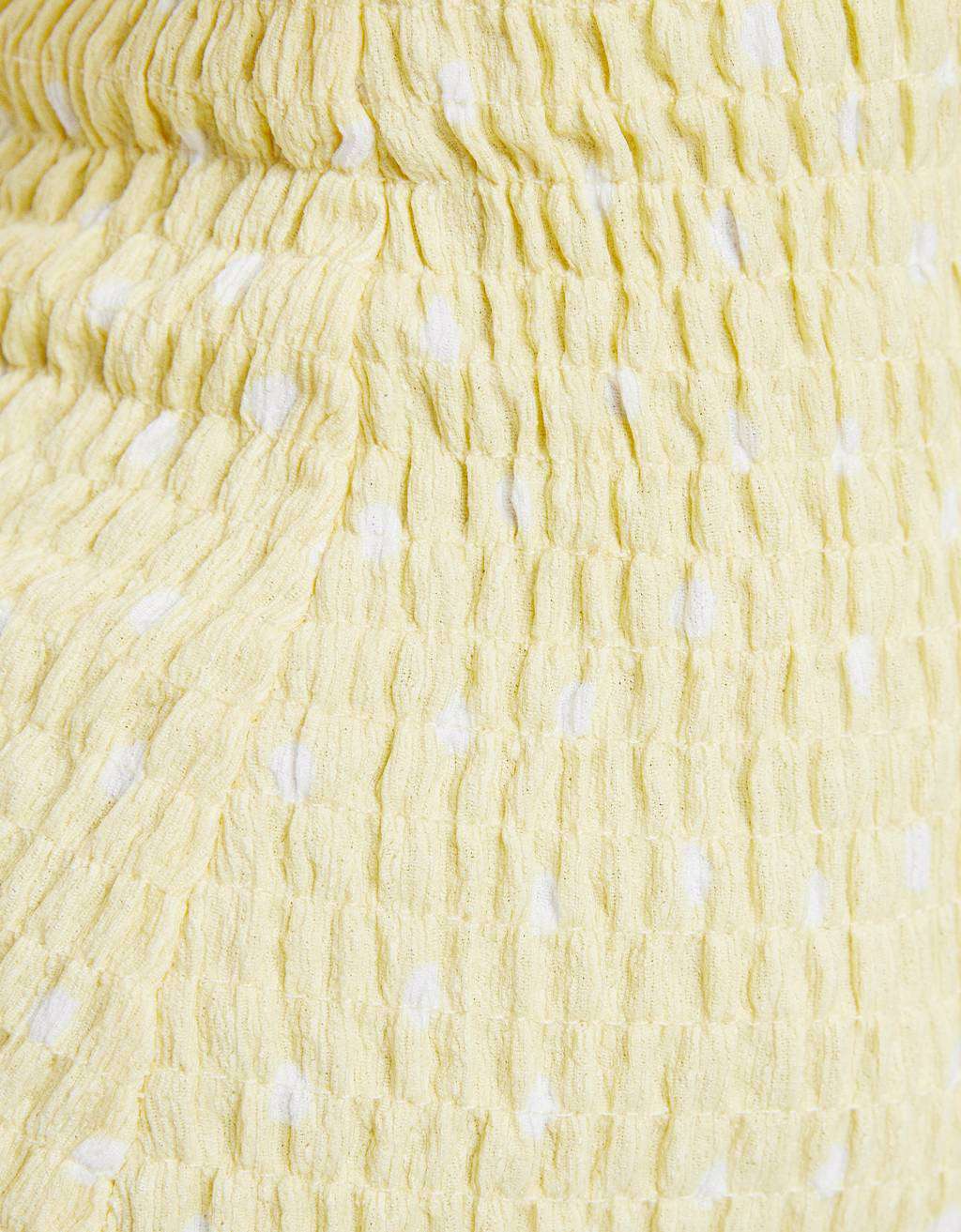 Dress with shirring and tie