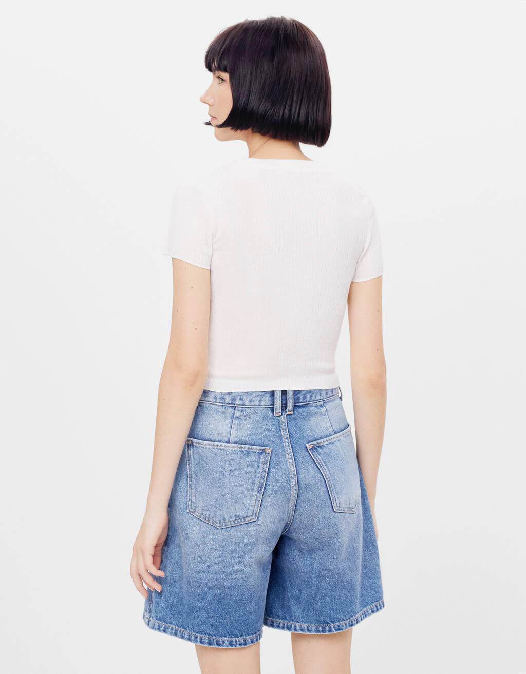 Short-Sleeved White Corset