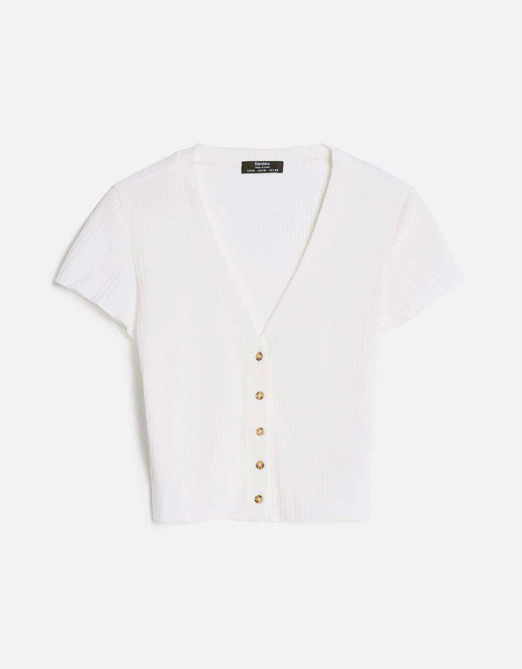 Short-Sleeved White Corset