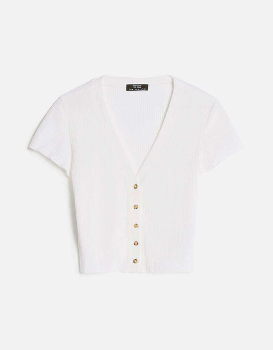 Short-Sleeved White Corset