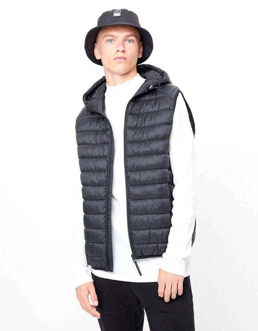 Quilted Gilet With Hood