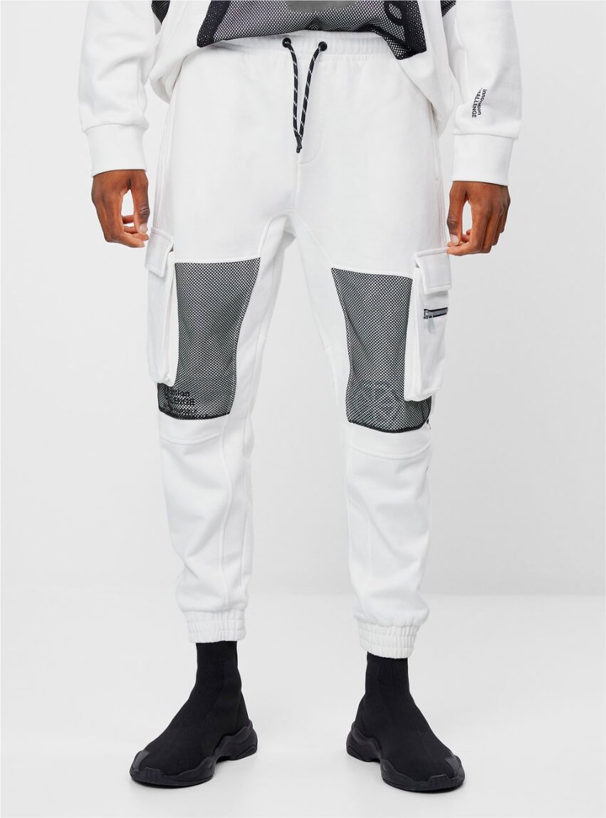 Joggers with mesh detail