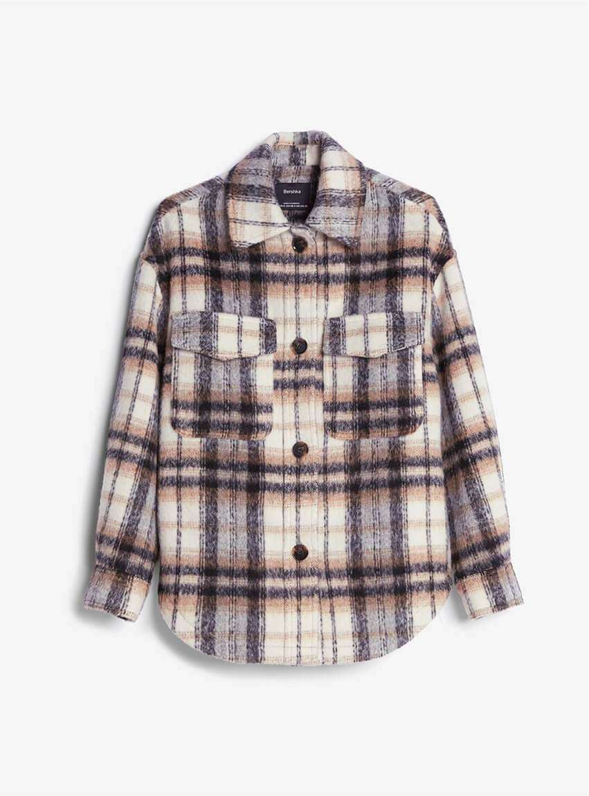 Oversized check overshirt