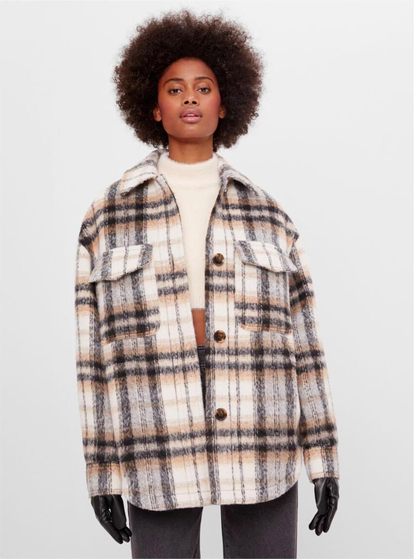 Oversized check overshirt