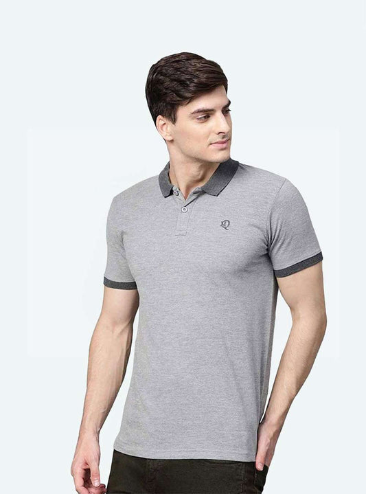 Men’s Melange Solid Polo T-Shirt