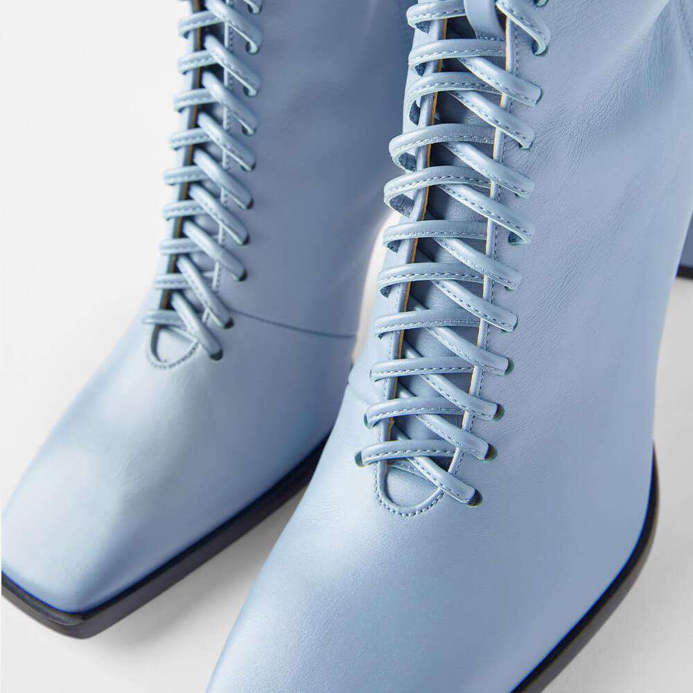 Elegant Blue Leather Boot