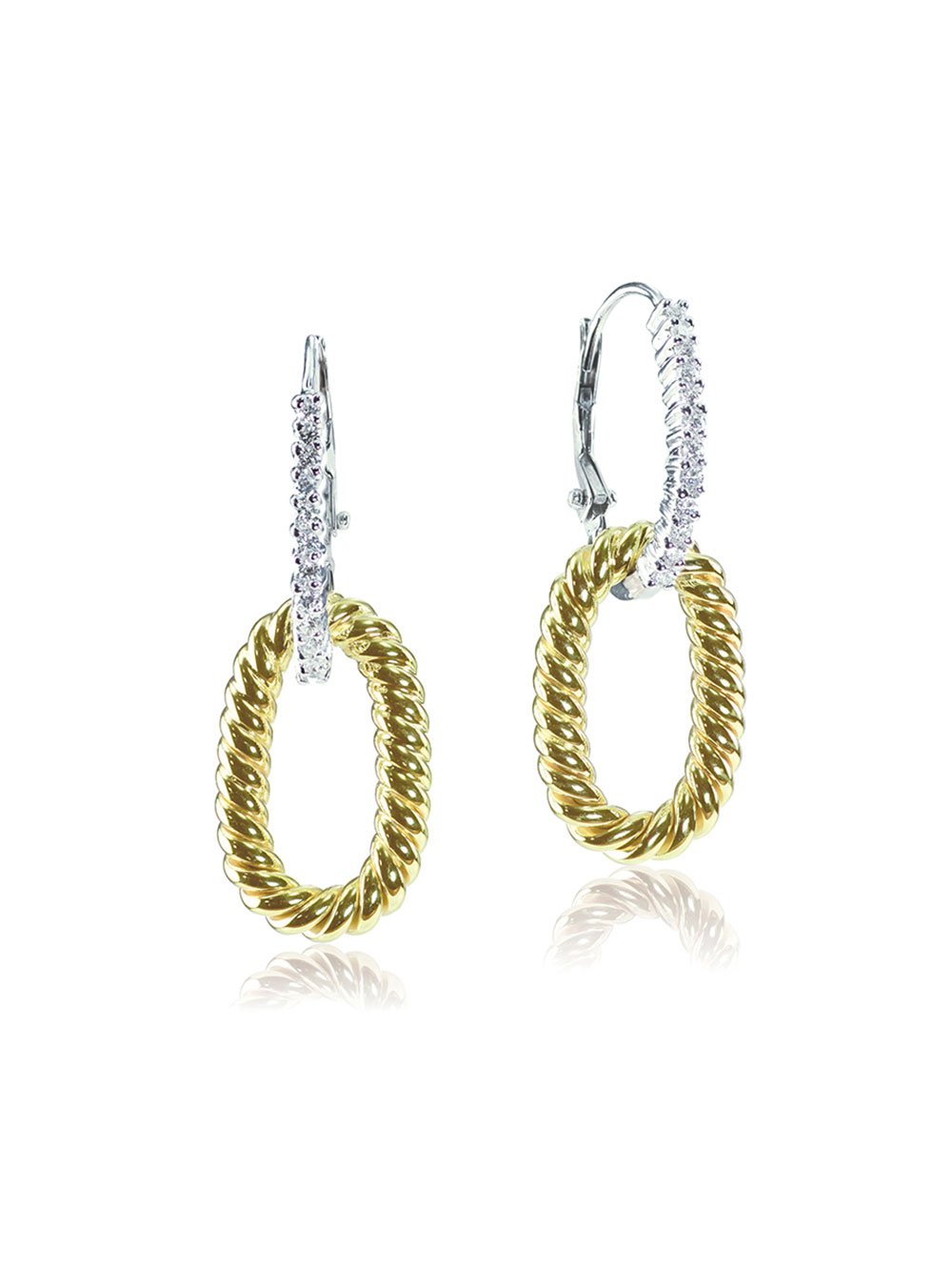 Yellow gold drop earrings